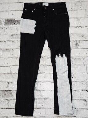 WeSC Bob Black Paint Splatter Skinny Jeans W31 L32 Streetwear
